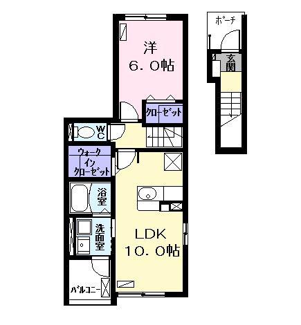 コンフォール メゾン A(1LDK/2階)の間取り写真