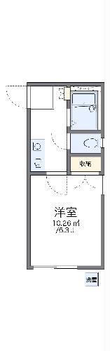 レオパレス姫路(1K/1階)の間取り写真
