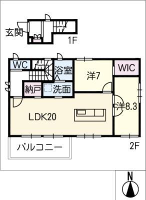 川名山町戸建 2F(2SLDK/2階)の間取り写真