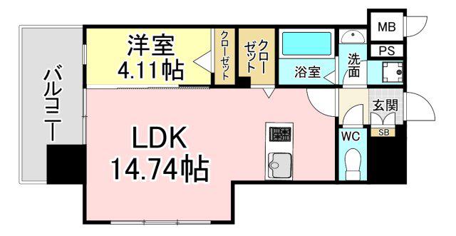 LEGENDTSUTSUI(1LDK/5階)の間取り写真