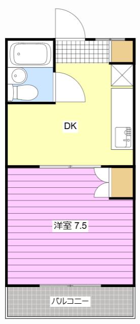 GREEN KOMATSU(1DK/2階)の間取り写真
