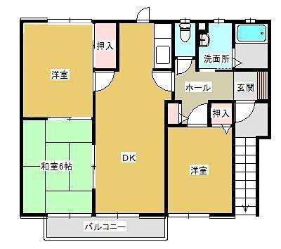 ディアスU(3LDK/1階)の間取り写真