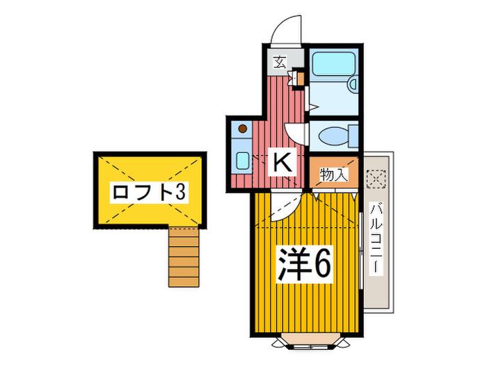 レオパレス蒲生第7(1K/2階)の間取り写真