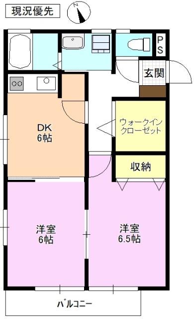 ハイランドハイツ(2DK/2階)の間取り写真