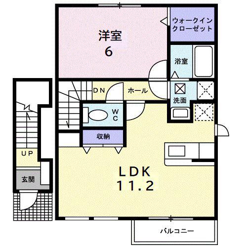 AIM VILLAGE 湘南II(1LDK/2階)の間取り写真
