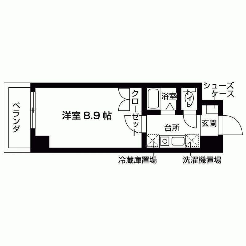 エル・セレーノ三田横山(1K/1階)の間取り写真