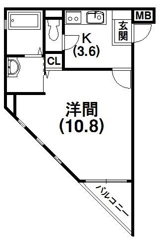 ソフィアガーデン(1K/4階)の間取り写真