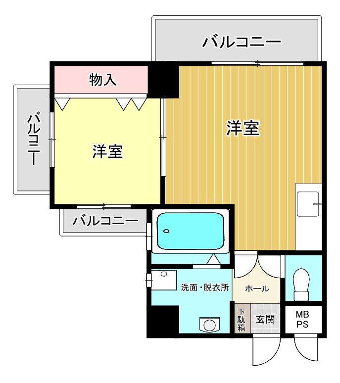 ニューライフ大濠(1LDK/10階)の間取り写真