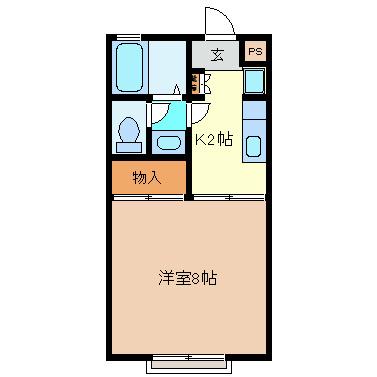 メゾン528(1K/1階)の間取り写真