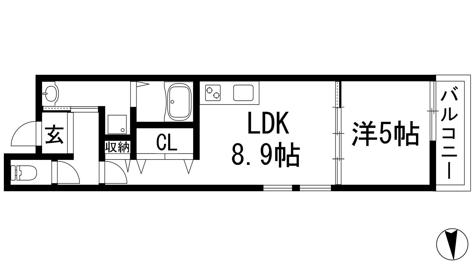 フジパレス池田南Ⅲ番館(1LDK/3階)の間取り写真