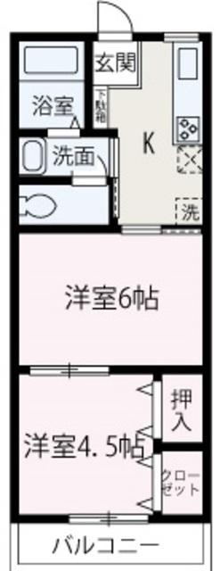 サン平和台(2K/3階)の間取り写真