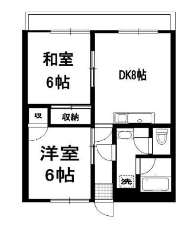 シーガルハイツ藤が沢(ワンルーム/2階)の間取り写真