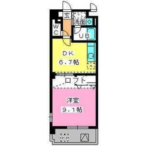 第5高島コーポ(1DK/6階)の間取り写真