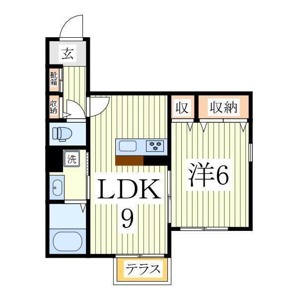 プランタン並木(1LDK/1階)の間取り写真
