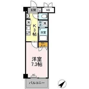 グランドパレス(1K/2階)の間取り写真