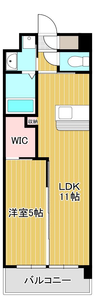 ハイネス槻田(1LDK/10階)の間取り写真