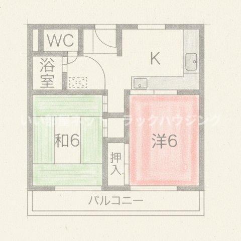 澤仁ハイツ(2DK/3階)の間取り写真