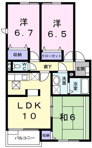 スプリングヒルズII(3LDK/2階)の間取り写真