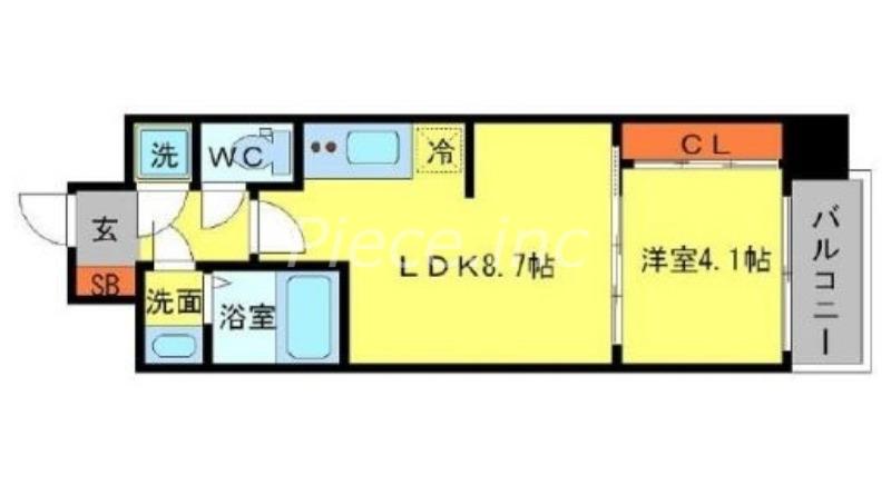 SERENITE本町エコート(1LDK/4階)の間取り写真