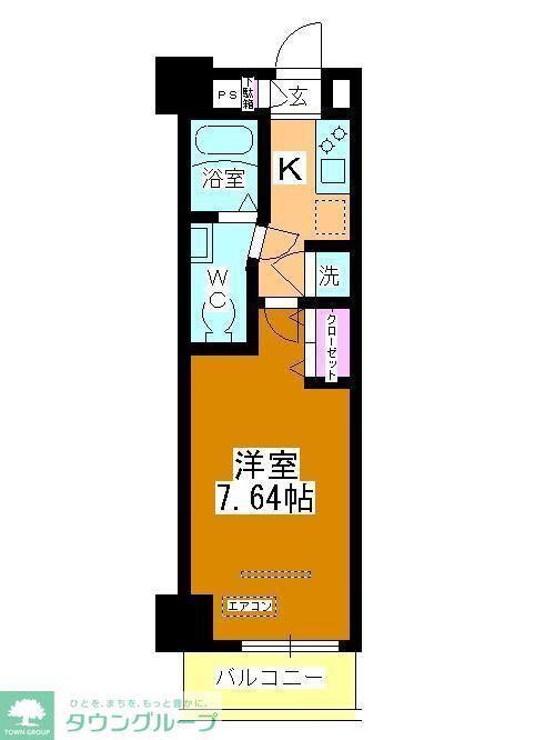 アルファコート西川口6(1K/5階)の間取り写真