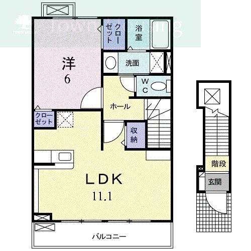 京成本線 京成大久保駅 徒歩23分 2階建 築15年(1LDK/2階)の間取り写真