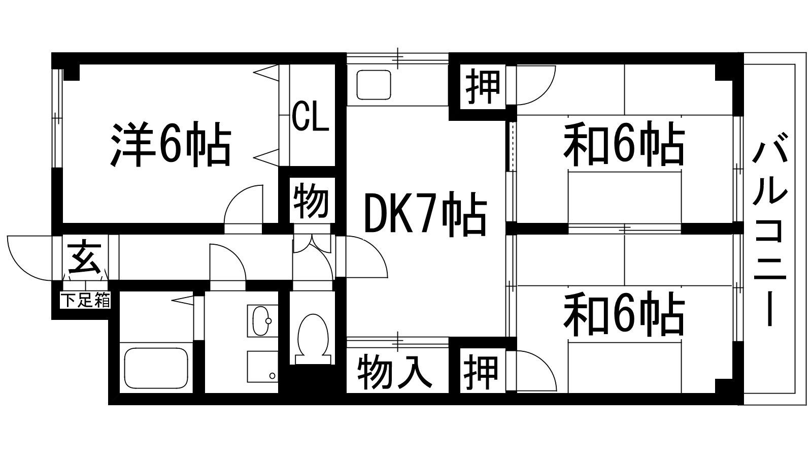 ヴィエント信和(3DK/2階)の間取り写真