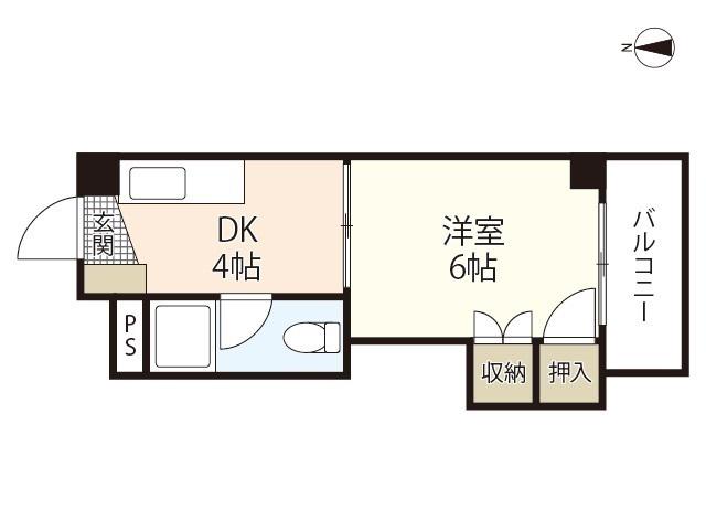 栗原ビル(1DK/2階)の間取り写真