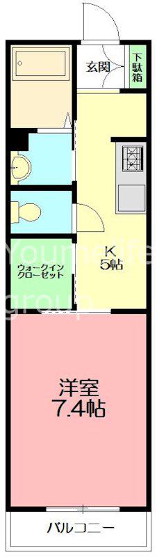 プロヌーブT(1K/2階)の間取り写真