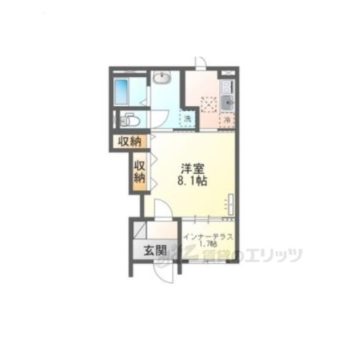 LA・FELICE(1K/1階)の間取り写真
