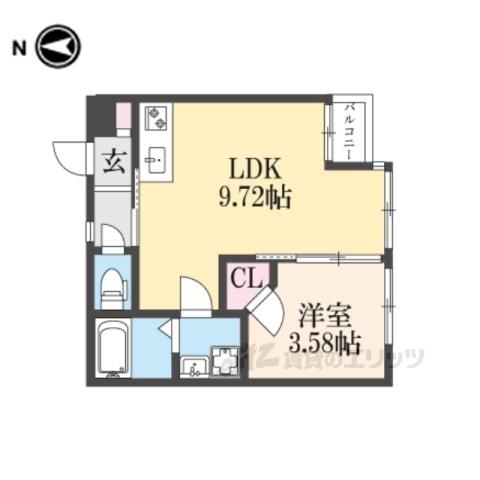 PORTOFINO六地蔵(1LDK/2階)の間取り写真