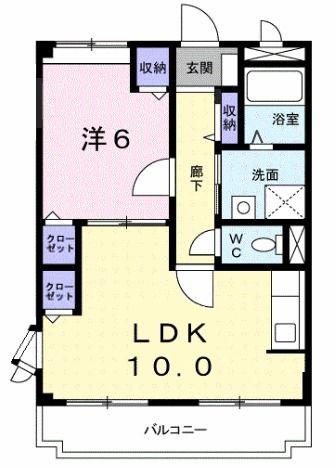 サンパティーク(1LDK/1階)の間取り写真