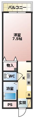 ハイツ真規(1K/2階)の間取り写真