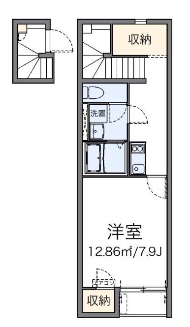 MARIN(1K/2階)の間取り写真