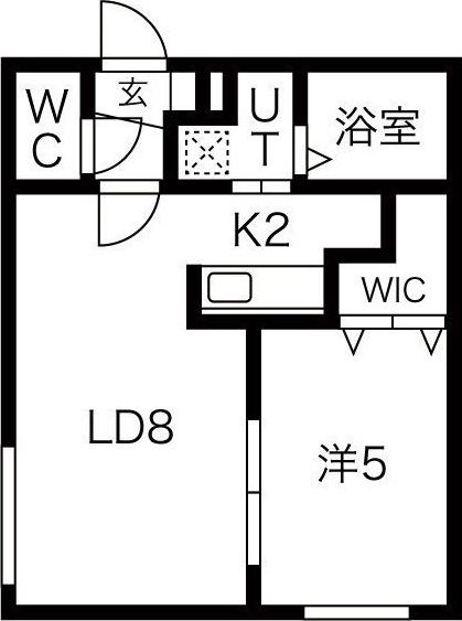 ROCCO(1LDK/1階)の間取り写真