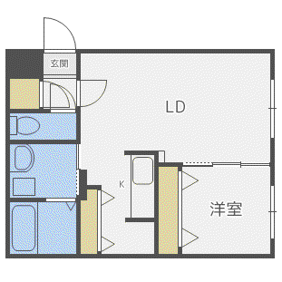 ピオネロ新道東(1LDK/1階)の間取り写真