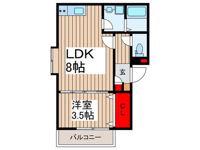イパン新座(1LDK/3階)の間取り写真