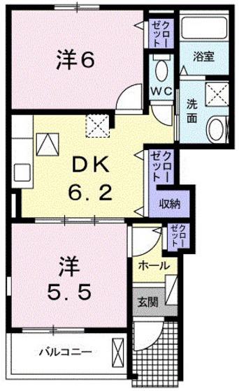 レジレンス(2LDK/1階)の間取り写真