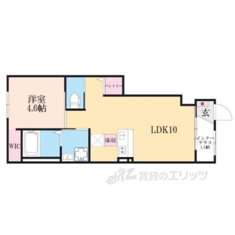 甲南町葛木アパート(1LDK/1階)の間取り写真