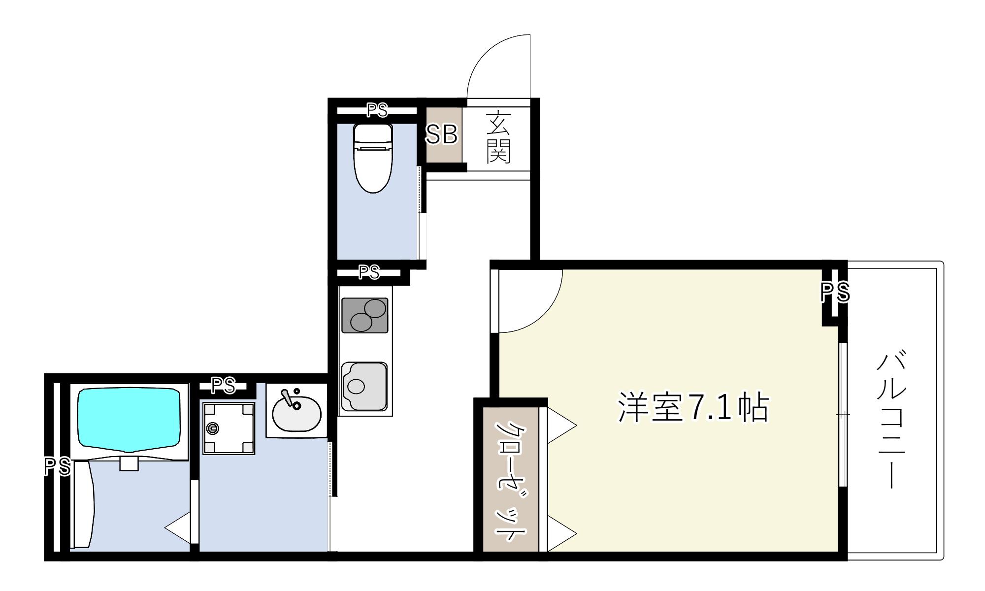 INOVE友井II(1K/3階)の間取り写真