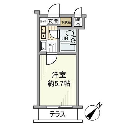 ロンスター三軒茶屋(1K/1階)の間取り写真
