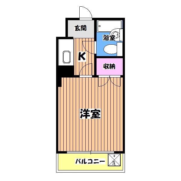 メゾン河辺(1K/2階)の間取り写真