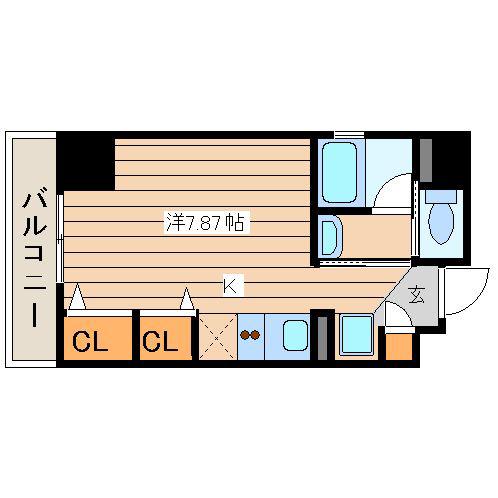 マイスターハウス川崎(ワンルーム/8階)の間取り写真