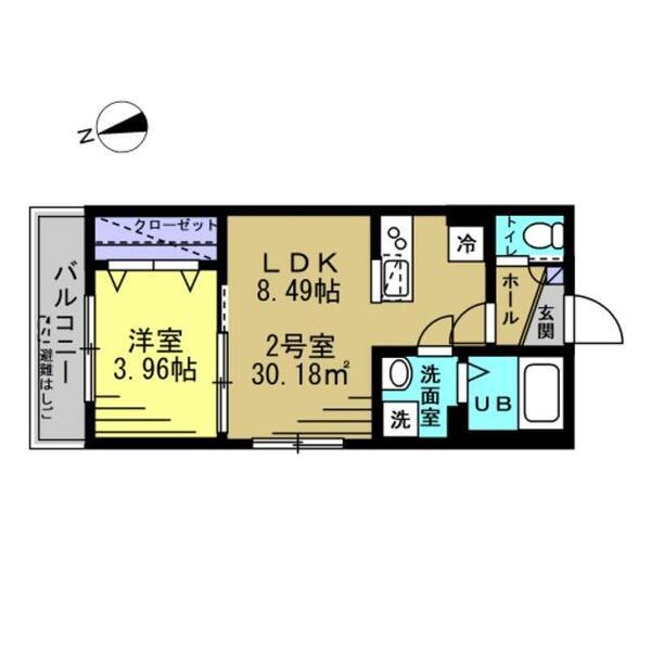 AJ南流山SECOND(1LDK/3階)の間取り写真