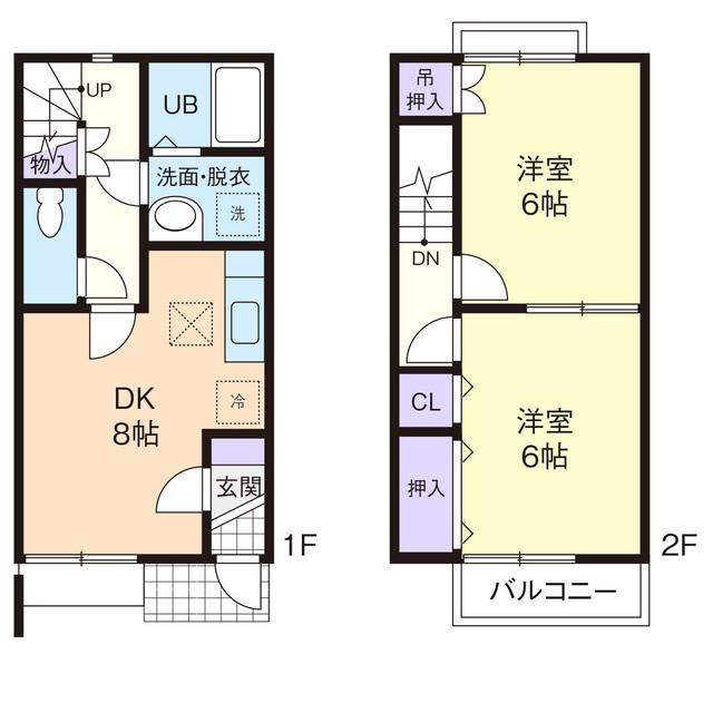 COMFORT YAMAHISA B(2DK/1階)の間取り写真