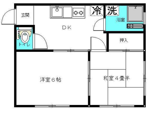 平和台建物(2K/3階)の間取り写真