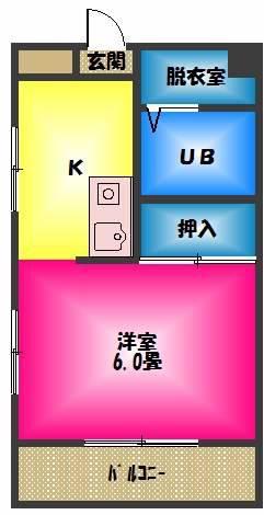 ベルシャトレ(1K/2階)の間取り写真