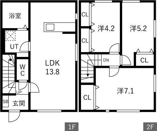 OLIVA(3LDK/1階)の間取り写真