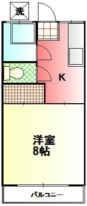 コーポ清水(1K/2階)の間取り写真
