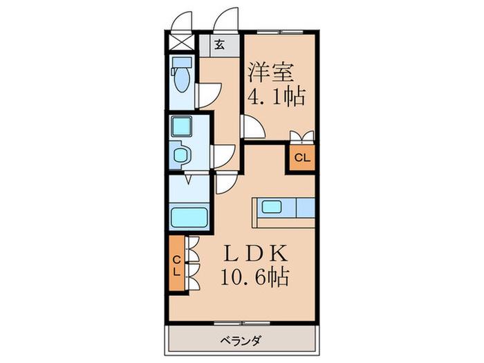 サンドリーム(1LDK/2階)の間取り写真
