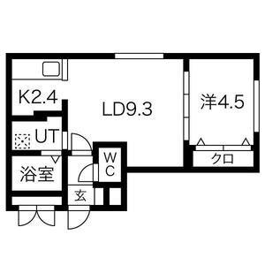 RITZ GRANDE琴似(1LDK/1階)の間取り写真